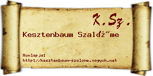 Kesztenbaum Szalóme névjegykártya